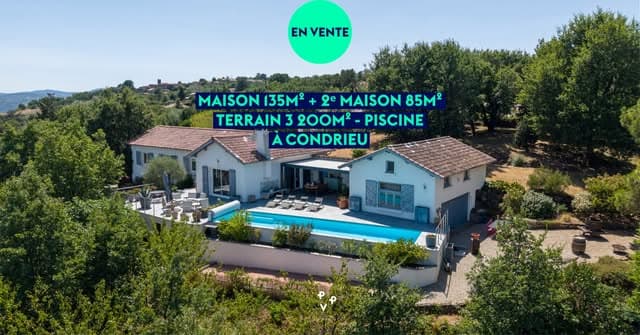Annonce d'une maison de 135 m² avec une seconde maison, un terrain et une piscine à Condrieu